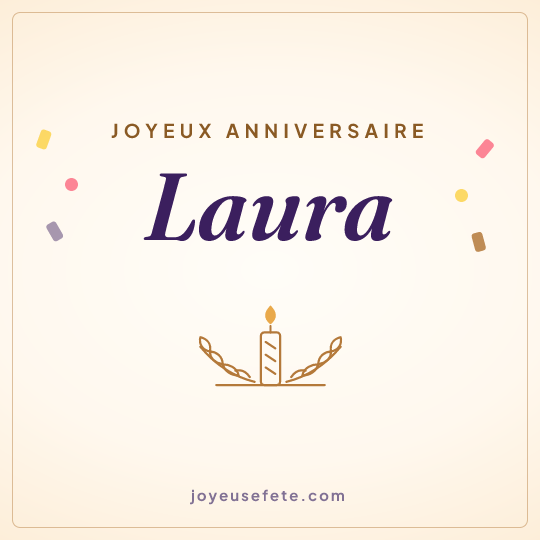 Image carrée « Joyeux anniversaire Laura » pour WhatsApp