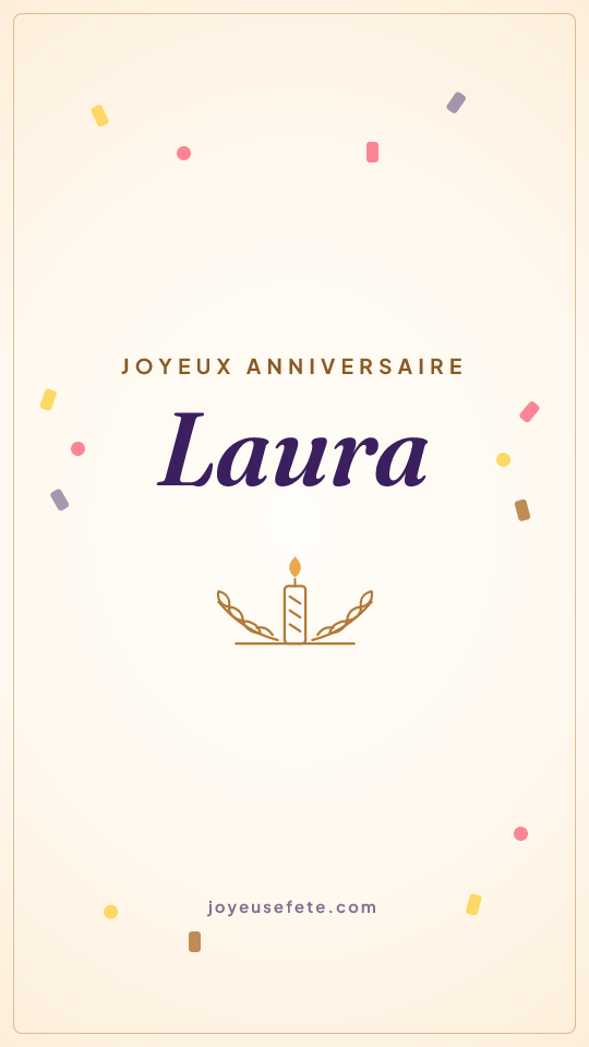 Image « Joyeux anniversaire Laura » au format story