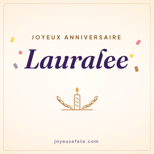 Image carrée « Joyeux anniversaire Lauralee » pour WhatsApp