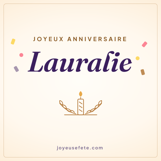 Image carrée « Joyeux anniversaire Lauralie » pour WhatsApp
