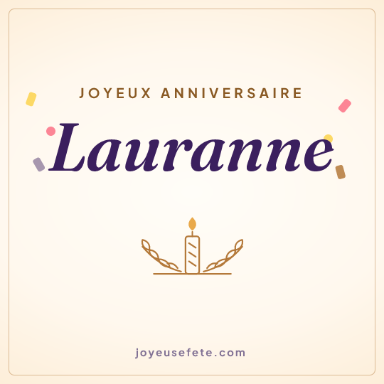 Image carrée « Joyeux anniversaire Lauranne » pour WhatsApp
