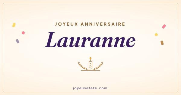 Image « Joyeux anniversaire Lauranne » au format large
