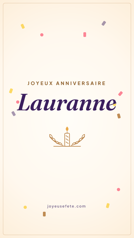 Image « Joyeux anniversaire Lauranne » au format story