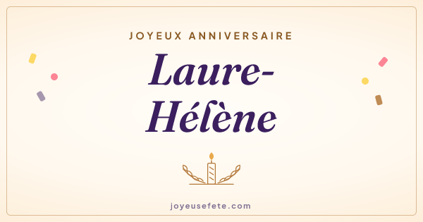 Image « Joyeux anniversaire Laure-Hélène » au format large