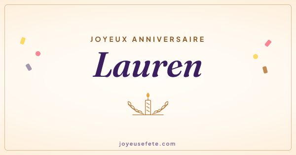 Image « Joyeux anniversaire Lauren » au format large