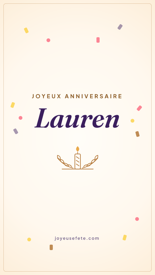 Image « Joyeux anniversaire Lauren » au format story