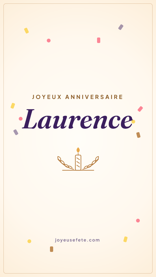 Image « Joyeux anniversaire Laurence » au format story