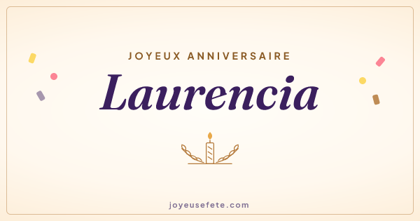 Image « Joyeux anniversaire Laurencia » au format large