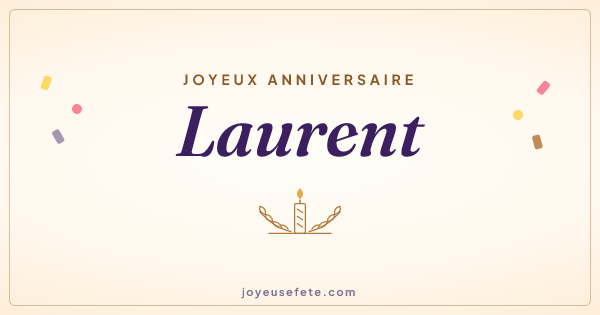 Image « Joyeux anniversaire Laurent » au format large