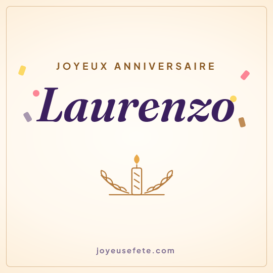 Image carrée « Joyeux anniversaire Laurenzo » pour WhatsApp