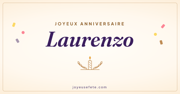 Image « Joyeux anniversaire Laurenzo » au format large