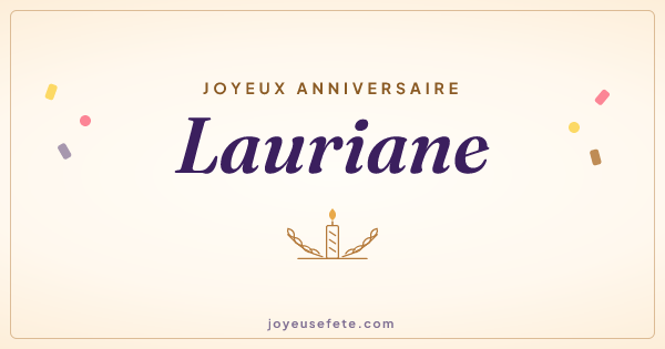 Image « Joyeux anniversaire Lauriane » au format large