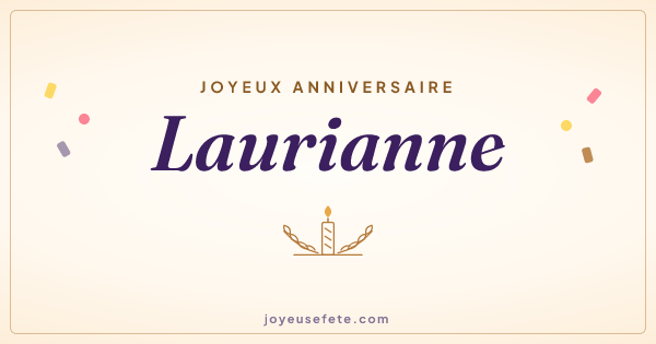 Image « Joyeux anniversaire Laurianne » au format large