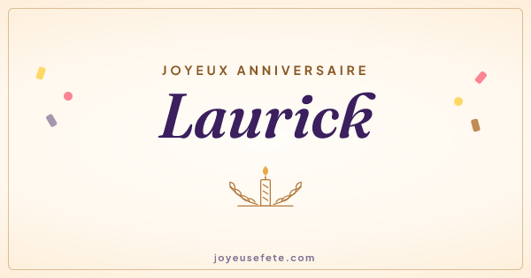 Image « Joyeux anniversaire Laurick » au format large