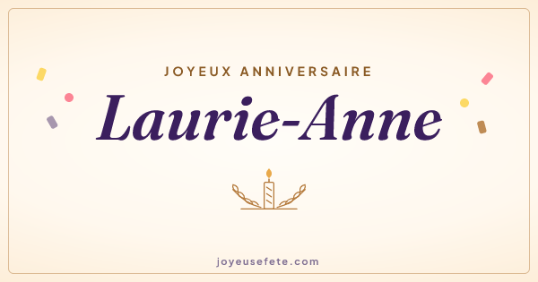 Image « Joyeux anniversaire Laurie-Anne » au format large