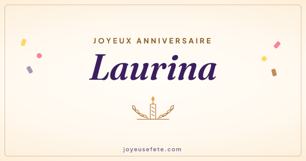 Image « Joyeux anniversaire Laurina » au format large