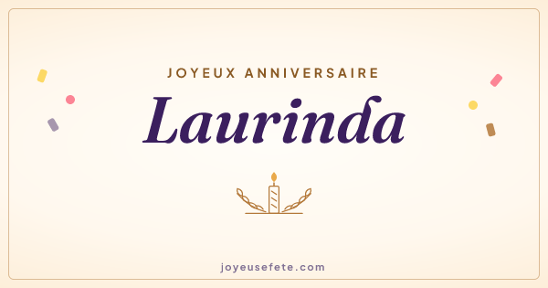 Image « Joyeux anniversaire Laurinda » au format large