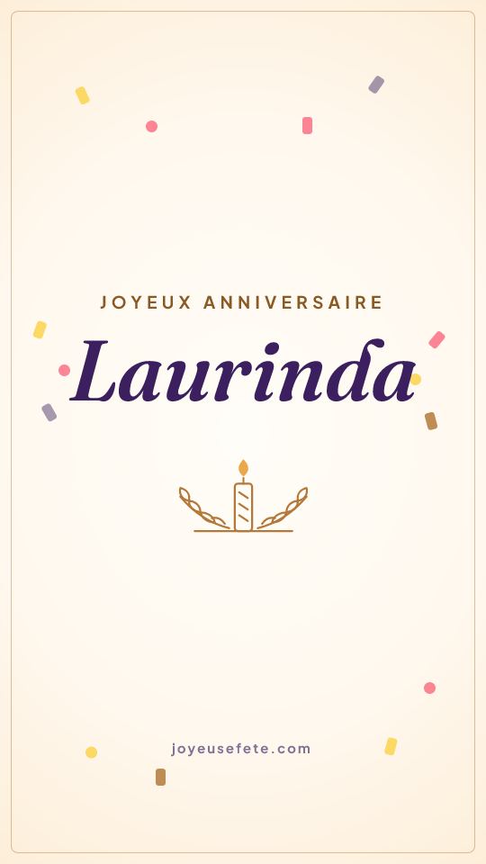 Image « Joyeux anniversaire Laurinda » au format story