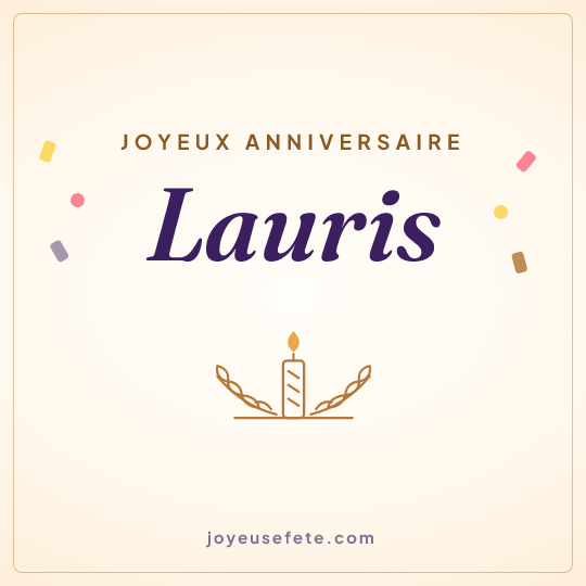 Image carrée « Joyeux anniversaire Lauris » pour WhatsApp