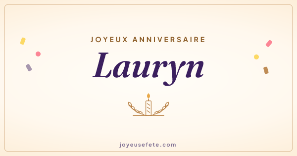 Image « Joyeux anniversaire Lauryn » au format large