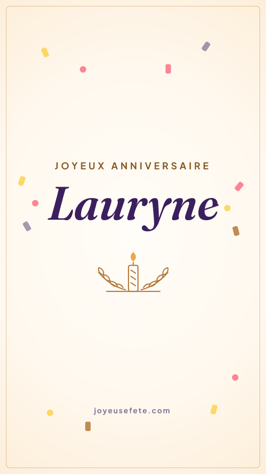 Image « Joyeux anniversaire Lauryne » au format story