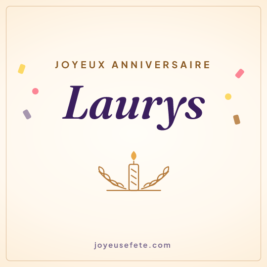 Image carrée « Joyeux anniversaire Laurys » pour WhatsApp