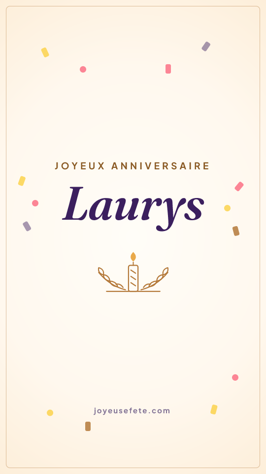 Image « Joyeux anniversaire Laurys » au format story