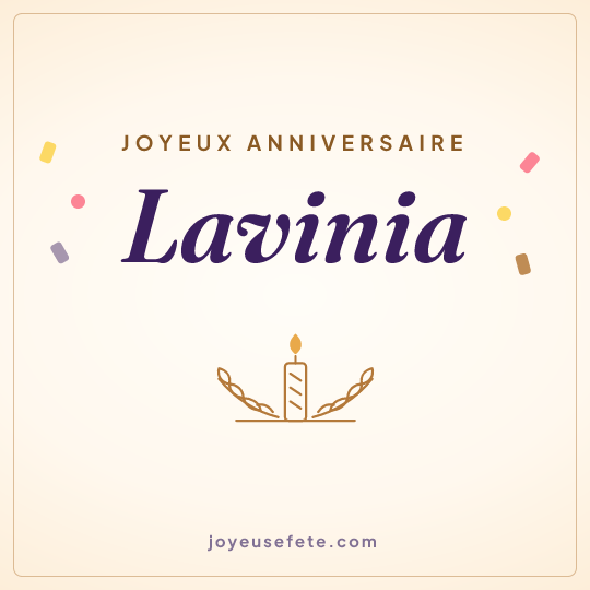 Image carrée « Joyeux anniversaire Lavinia » pour WhatsApp