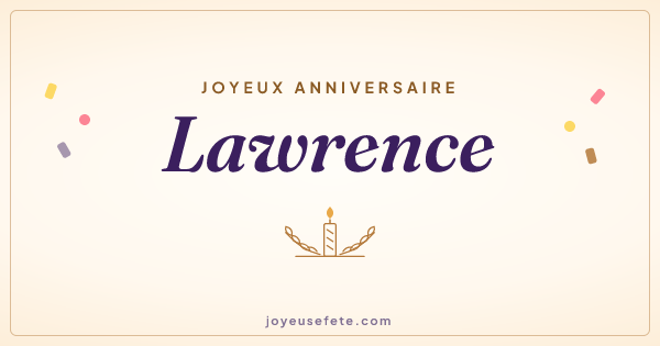 Image « Joyeux anniversaire Lawrence » au format large