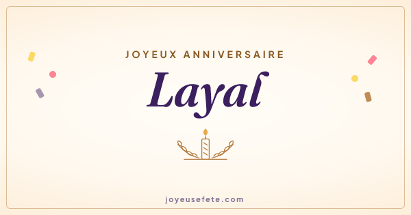 Image « Joyeux anniversaire Layal » au format large