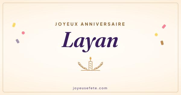 Image « Joyeux anniversaire Layan » au format large