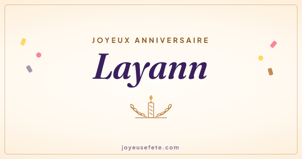 Image « Joyeux anniversaire Layann » au format large