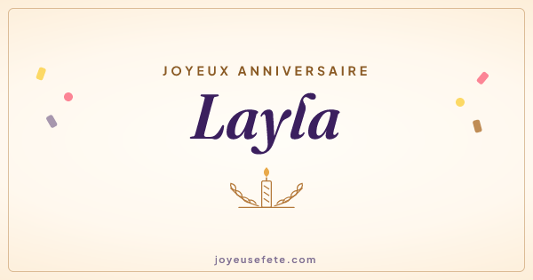Image « Joyeux anniversaire Layla » au format large
