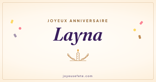 Image « Joyeux anniversaire Layna » au format large