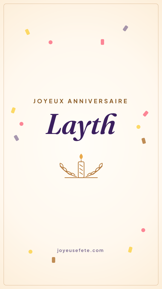 Image « Joyeux anniversaire Layth » au format story