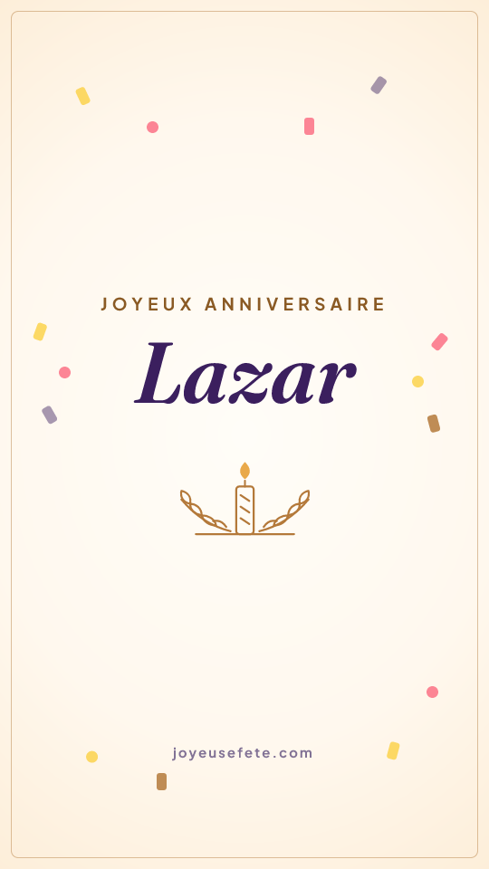 Image « Joyeux anniversaire Lazar » au format story