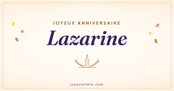 Image « Joyeux anniversaire Lazarine » au format large