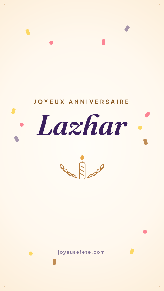 Image « Joyeux anniversaire Lazhar » au format story