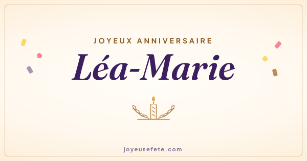 Image « Joyeux anniversaire Léa-Marie » au format large