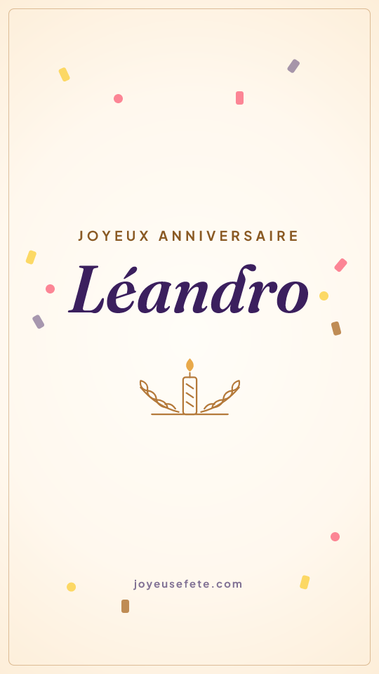 Image « Joyeux anniversaire Léandro » au format story