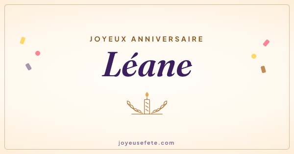 Image « Joyeux anniversaire Léane » au format large