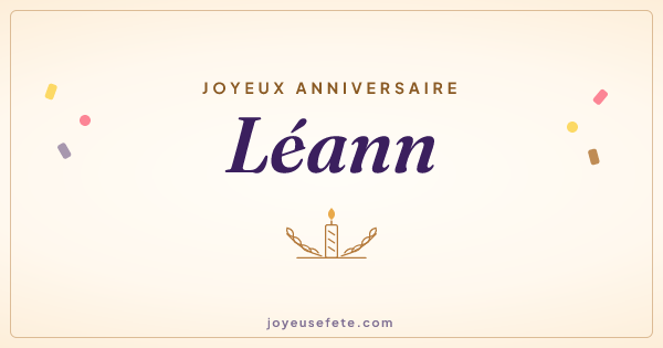 Image « Joyeux anniversaire Léann » au format large