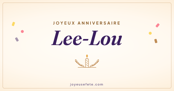 Image « Joyeux anniversaire Lee-Lou » au format large