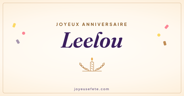 Image « Joyeux anniversaire Leelou » au format large
