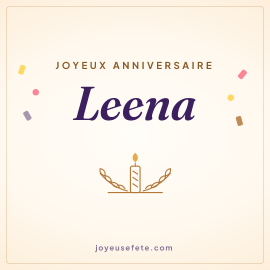 Image carrée « Joyeux anniversaire Leena » pour WhatsApp