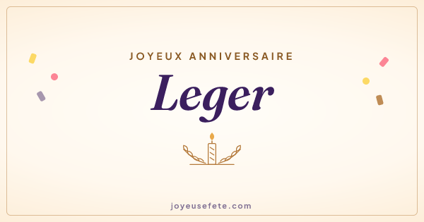 Image « Joyeux anniversaire Leger » au format large