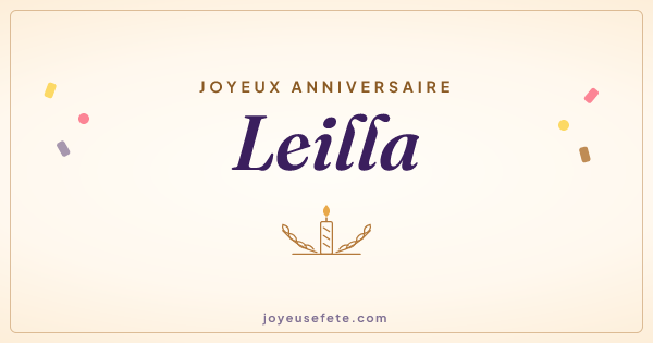 Image « Joyeux anniversaire Leilla » au format large