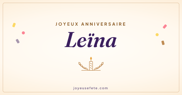 Image « Joyeux anniversaire Leïna » au format large