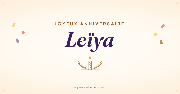 Image « Joyeux anniversaire Leïya » au format large