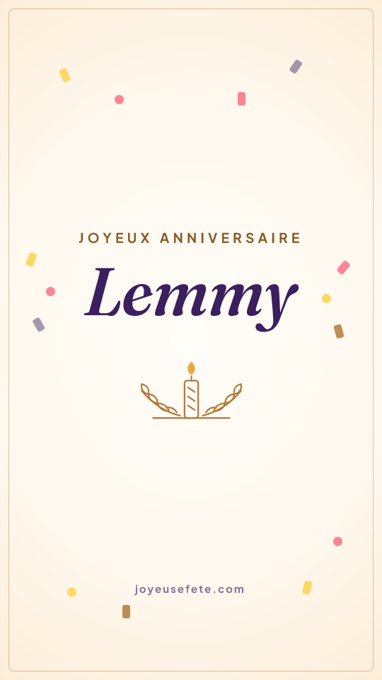 Image « Joyeux anniversaire Lemmy » au format story